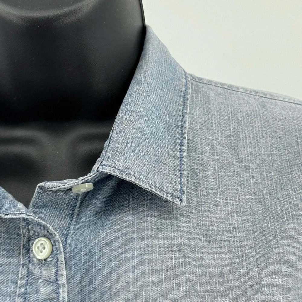 J.  Crew "Perfect Fit" Blue Chambray Button Down Pocket Shirt LS Women's Small S - Picture 4 of 9
